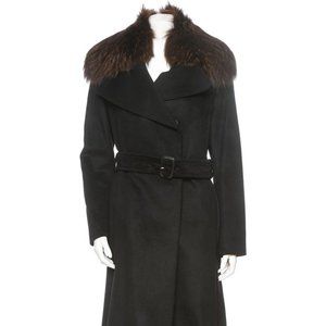 BURBERRY Coat w/ Fur Collar